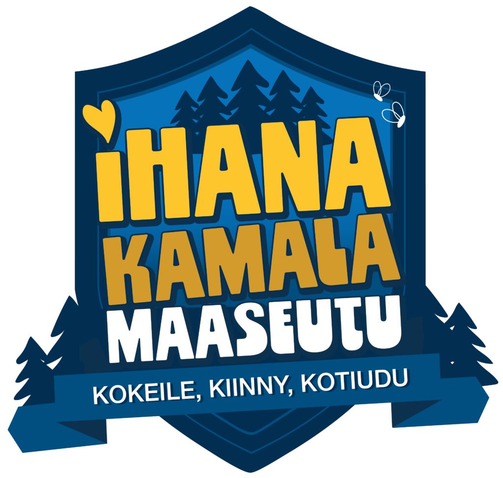 Ihana kamala maaseudun logo, jossa alatekstinä Kokeile, kiinny, kotiudu.